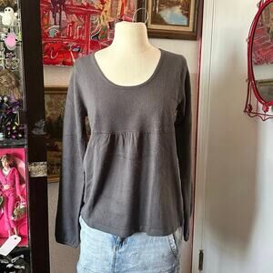 azur collection grey long sleeve babydoll top